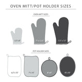 Ribbed Soft Silicone Oven Mitt 2-Pack Set, 7.5"x13", Pistachio