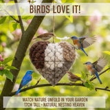 Handmade Alpaca Fiber Bird Nest Heart - Natural Nesting Material, Winter Nesting Material for Wild Birds and Hummingbirds | Garden Decoration, a Gift for Bird Lovers.