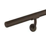 Meranti Aluminum Handrail for Indoor or Outdoor Steps and Stairs – Hand Rails for Elderly – DIY Complete Stair Railing Kit (4' Length, Bronze Textured)