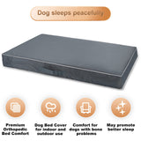 Chinchilla Waterproof Heavy Dog Bed Cover Washable, with Zipper Opening Fillable Universal Dog Bed Replacement Cover.Cover Only (XXX-Large, Gray)