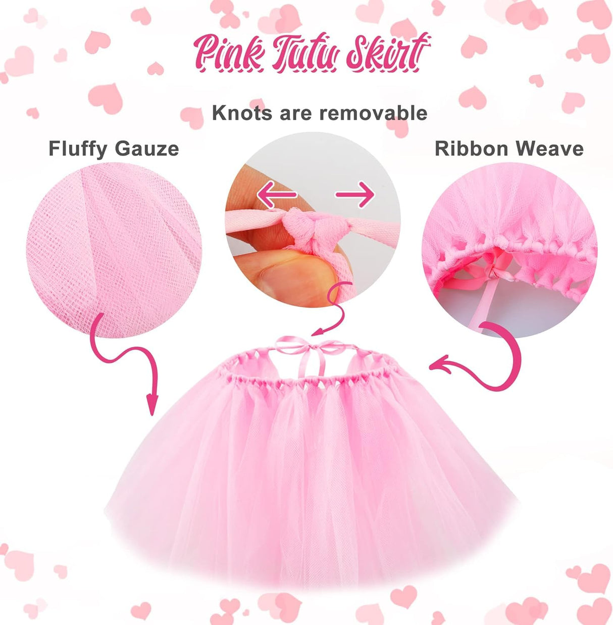 GAGILAND Dog Birthday Party Supplies Dog Birthday Outfit Pink Tutu for Dogs Dog Birthday Hat Necklace and Bowtie Hairpin for Dogs (24-31 inch Wrist)