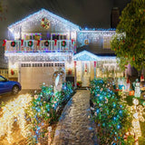 132ft Icicle Lights for Outside, 1280 LED White Christmas Lights Outdoor with 240 Twinkle Drops, 8 Modes Plug in Waterproof Timer Memory for Tree Wedding Party House Patio Eave Yard Holiday Decoration