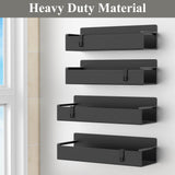 4 Pack Magnetic Spice Rack Organizer for Refrigerator and Oven, Black Fridge Organizers and Storage for Kitchen