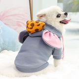SEIS Winter Big Ear Mouse Dog Hoodies Cute Cheese Warm Pet Costume Halloween Cat Clothes for Small Medium Dogs Puppy French Bulldog Chihuahua (Gray, L (Chest Circumference 59cm/ 23.2"))