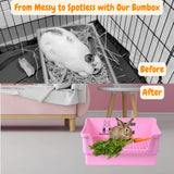 HoppScotch.bun Bumbox Deluxe Rabbit Litter Box, Extra Large 21.45" Training Cage with Toilet Tray for Small Animals, Pink