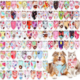 100 Pcs Dog Bandanas Bulk Pet Bibs Colorful Triangle Scarf Pet Bandanas for Medium Large Dogs Spring Summer Birthday Costume Decoration (Donut)