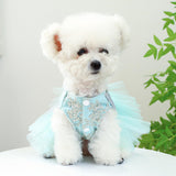 Furbabycare® Fashion Sweet Puppy Dog Autumn and Winter Princess Skirt Pet Dog Lace Cake Camisole Tutu Dress J-Blue X-Small
