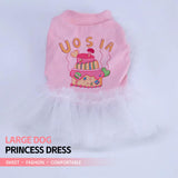 UOSIA Pink Large Big Dog Dresses Girl,Fashion Sweet Cute Sleeveless Lace Princess Wedding Birthday Tutu Skirt for Female Dogs 2XL