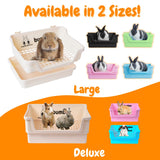 HoppScotch.bun Bumbox Deluxe Rabbit Litter Box, Extra Large 21.45" Training Cage with Toilet Tray for Small Animals, Pink