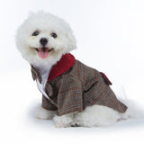 DOTEYAYP Dog Tuxedo Shirt for Small Dog Cat Wedding Party Christmas Costume Puppy Formal Suit Holiday Outfit (X-Large, Coffee)