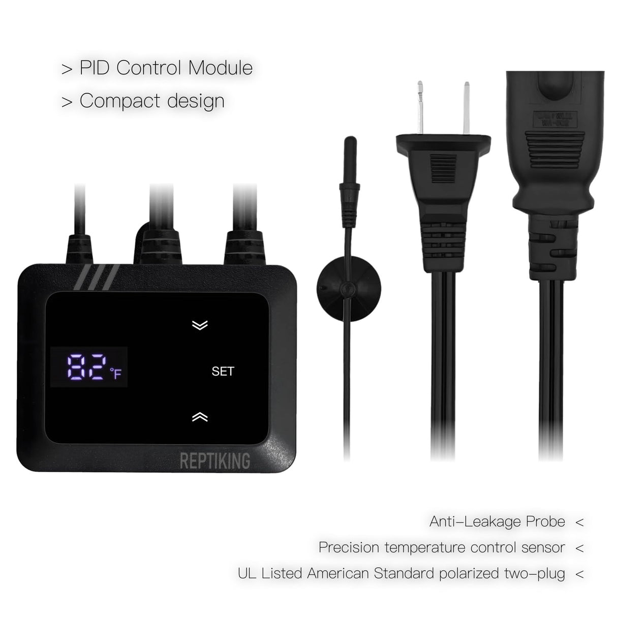 ReptiKing Reptile Dimming Thermostat, Heat Lamp Temperature Controller, Reptile Terrarium PID Digital Thermostat, Heating Controller for Basking Spot Heat Bulbs and Ceramic Heat Emitter