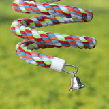 Rope Bungee Perch Bird, 83inch Kintor Pure Natural Colorful Bead Cage Chewing Toys for Small Medium Parrot (83inch)