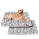 Dog Crate Mat (36" X 23") 2 Pack, Soft Dog Bed Mat with Cute Stars, Personalized Crate Pad, Anti-Slip Bottom, Machine Washable Kennel Pad, Grey