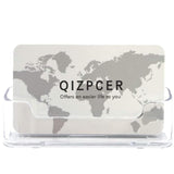 Qizpcer 8 Pack Plastic Business Card Holder - Clear Business Card Case for Desk - Office Acrylic Business Card Stand Display