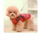Dog Coat for Medium Dogs Jackets Waterproof Reflective Fleece Inner Dog Winter Jacket with Harness Zipper Dog Cold Weather Coats for Medium Dogs Winter Coat Clothes Red