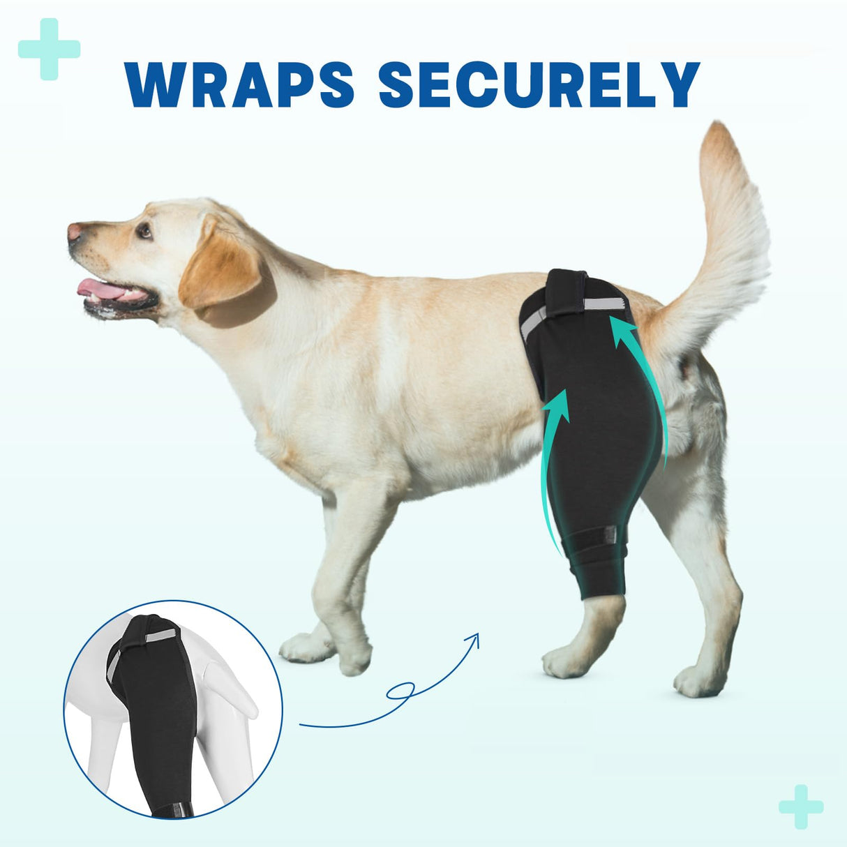 Petdream Dog Rear Leg Sleeve to Stop Licking, Upgraded Leg Shap to Stop Slipping, for TPLO Surgery, Skin Conditions, Wounds, Breathable Soft Fabric (Black, Right Leg, S)