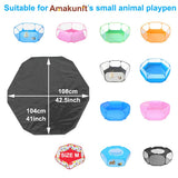 Amakunft Waterproof Hexagon Playpen Mat Washable Pee Pad Fit with Small Animal Playpen (42.5in x 41in) Reusable Pet Bedding Liner for Guinea Pig, Rabbit, Hamster, Chinchilla, Hedgehog Indoor/Outdoor