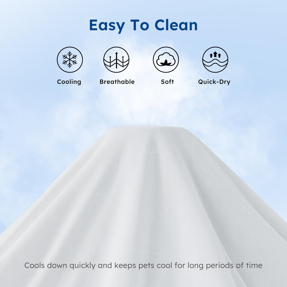 ZOMISIA Cooling Blanket for Large Dogs - High Q-MAX 0.4+ Cold Washable Pet Blanket, Travel Soft Dog Summer Essentials, Blue, 40"x50"