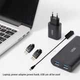 Smart USB Thread Charger Cable with LED Conversion Indicator Light, 3-Piece Set Smart Overcharge Protection USB Adapter and Wireless Home Soldering Iron Charging (Black)
