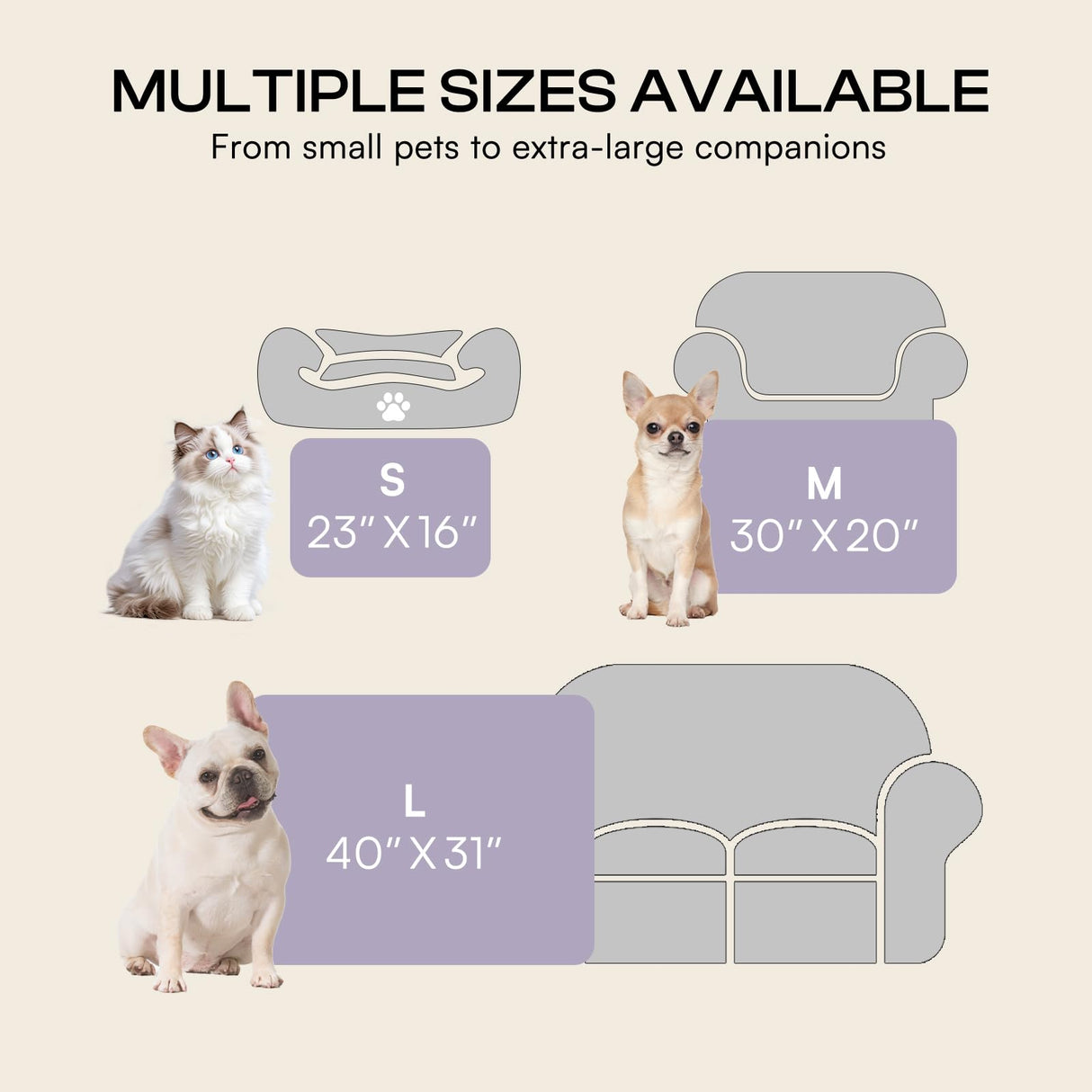 Luciphia 1 Pack 3 Blankets, Cute Cat Printed Fluffy Fleece Pet Blanket for Dogs Cats Washable, Warm Soft Throw Cover for Crate Couch, Gifts Puppy Essentials, Purple/Grey/Khaki, Medium (30x20 inch)
