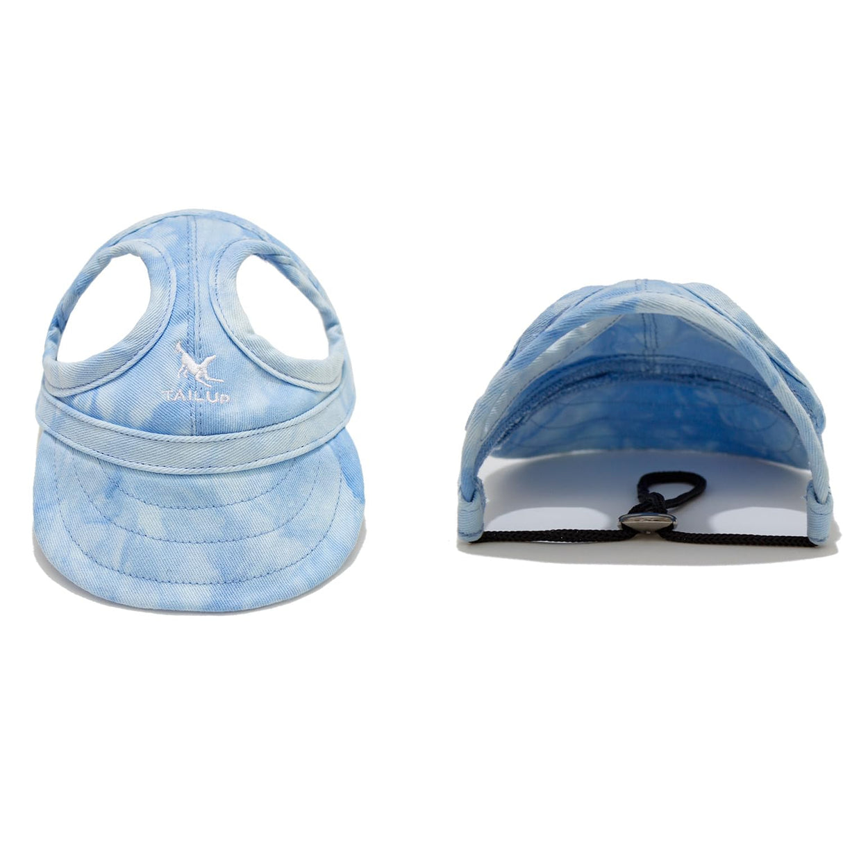 Harikaji Dog Hat with Ear Holes, Dog Baseball Outdoor Cap, Adjustable Summer Sport Hat for Small Medium Dogs Cats (Tie Dye Blue,XL)