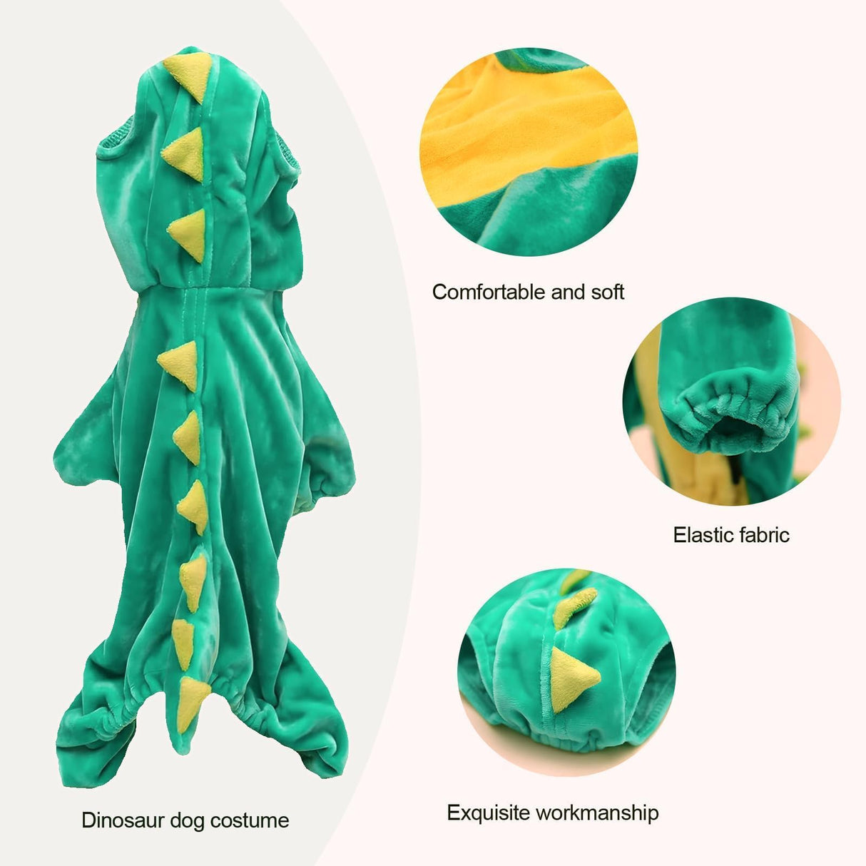 Hotumn Dinosaur Dog Halloween Costume Pet Dino Hoodie for Medium Dogs (XX-Large, Green)