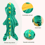 Hotumn Dinosaur Dog Halloween Costume Pet Dino Hoodie for Medium Dogs (XX-Large, Green)