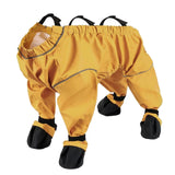 ASENKU Dog Shoes for Medium Dogs, Soft Adjustable Dog Boots & Paw Protectors, Waterproof Anti-Slip Dog Clothes with Boots for Rainy Days, Running, Hiking, Outdoor Walking (Yellow, M)