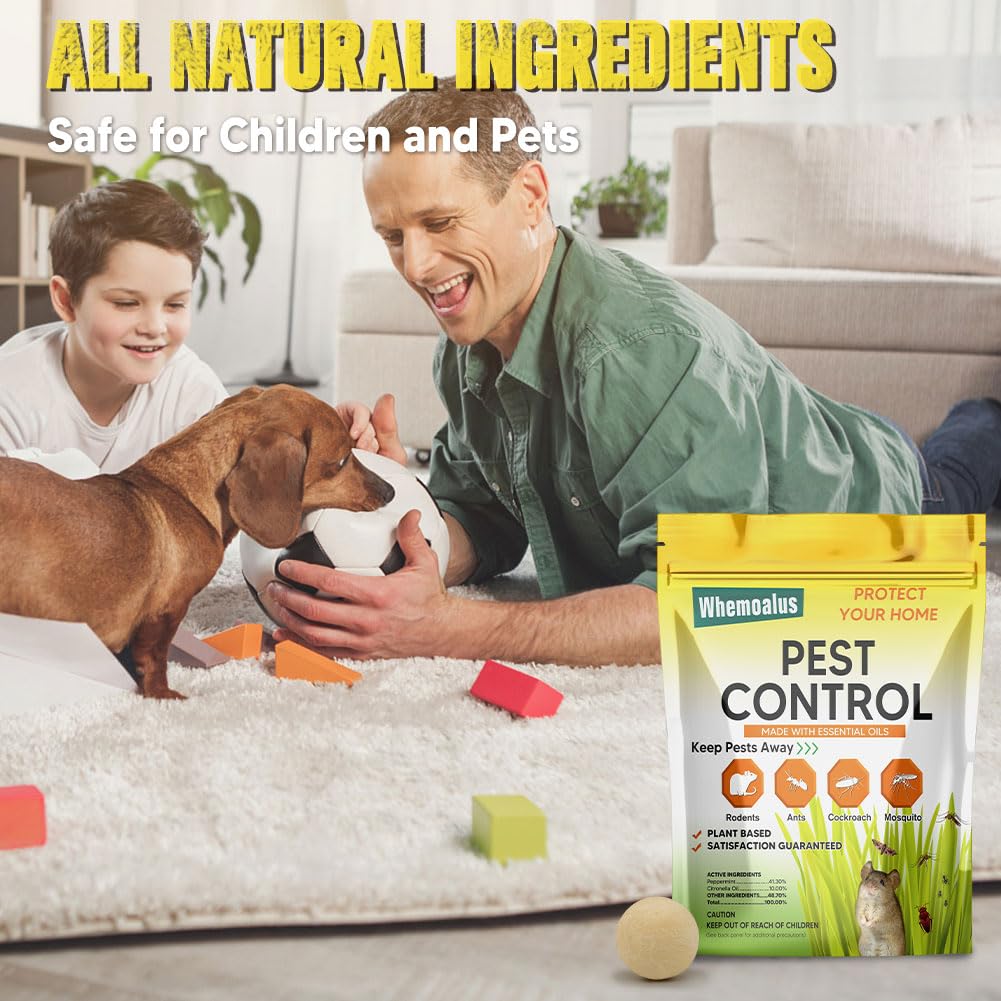 DALIYREPAL Pest Repellent Balls, Rodent Repellent,High-Strength Mouse Repellent Peppermint,Mice Repellent,Rat Repellent Whemoalus Repels Rodents,Spiders, Roaches,Ants,Moths & Other Pests 8 Balls/Bag