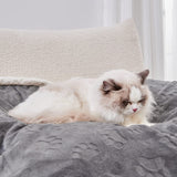 Qeils 1 Pack 4 Dog Blankets for Small Dogs - 4 pcs Waterproof Dog Blanket Washable - Soft Sherpa Fleece Puppy Blanket for Kitten Doggy, Warm Cat Blankets for Indoor Cats, 25"X30", Grey