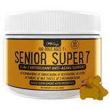 iHeartDogs Senior Super 7 Daily Dog Multivitamin - 7-in-1 Vitamin for Dogs Supports Anti-Aging with Antioxidants, Probiotics, Lion's Mane, Turkey Tail, & Ashwagandha for Longevity & Cognitive Boost