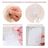 Adhesive Wall Hooks for Hanging Heavy Duty 50 lbs Large Hooks for Walls No Damage, Towel Sticky Clear Hook, Waterproof, Home, Bathroom, Kitchen, Office, and Outdoor 10 Pack