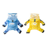 HDKUW Dog Raincoat and Rain Shoes Set, Full-Coverage Reflective Jacket with Backbag, Yellow XL