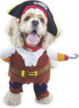 Hotumn Dog Costume - Pirates of The Caribbean Style Halloween Clothes with Pirate Hat - Funny Pet Outfit - Cat & Dog Corsair Costume for Small Dogs - Role Playing Party & Outdoor Walking (Medium)