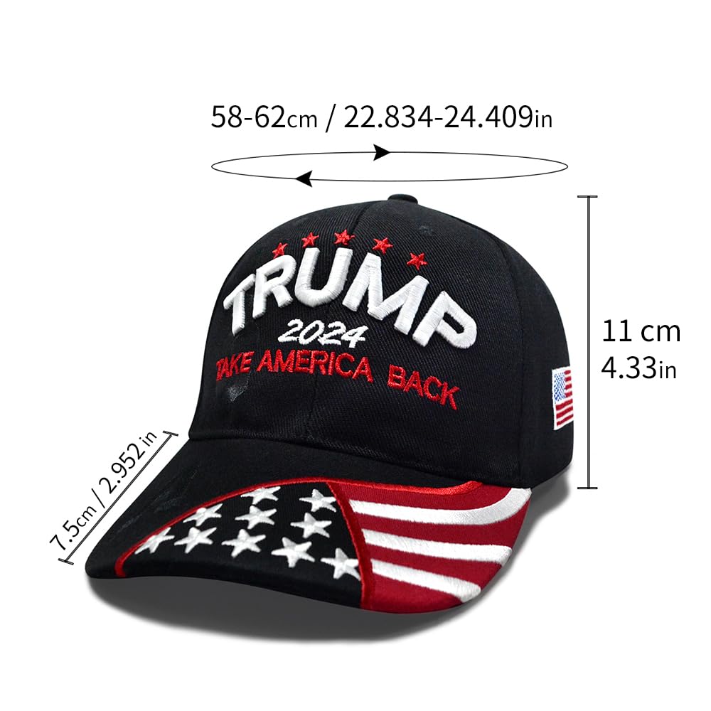 Trump 2024 Hat,Take America Back Donald Trump Hat MAGA USA American Flag Embroidery Adjustable Baseball Cap for Men Women White