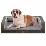 Yiruka Orthopedic Dog Beds for Extra Large Dogs, Waterproof XXL Pet Bed with Sides, Non-Slip Bottom and Egg-Crate Foam Big Dog Sofa Bed with Washable Removable Cover, Dark Green