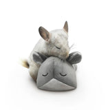 Paw Inspired Chinchilla Cuddler for Chinchillas, Guinea Pigs, Hamsters, Rats, Ferrets, Hedgehogs, Sugar Gliders, Small Animals | 9-Inch Chinchilla Plush Accessory Toy (Gray)