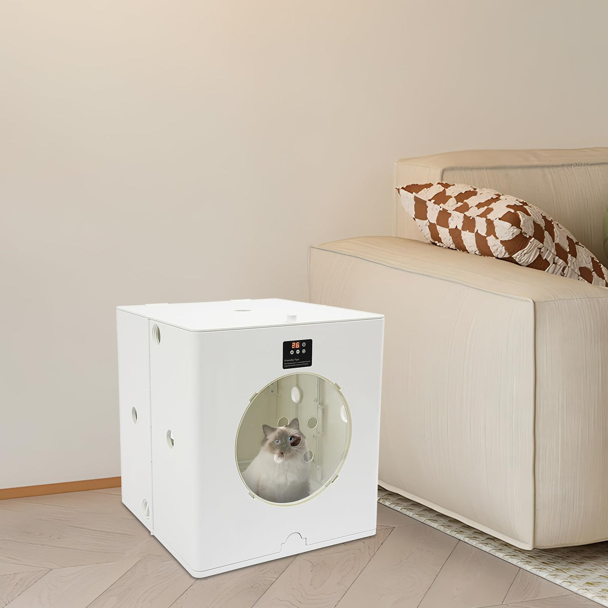 Florchest 88L Automatic Pet Dryer Box for Cats and Small Dogs,Foldable Cat Dryer Box Smart Temperature Control,Adjustable Wind Speed,Pet Dryer Box Ultra Quiet Dog Hair Dryer