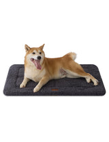 Joydeco Low Profile Dog Crate Mat Reversible Bed Pad, Washable Dog Pad Mat with Ultra Soft Fleece, Compact Design Kennel Beds Mats for Large Medium Small Pets, 36" x 27" Dark Gray