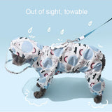Maigllra Pet Dog Raincoat Pet Waterproof Rain Jacket with Transparent Hood, Cute Elephantst Printing Raincoat for Small Medium and Large Dog