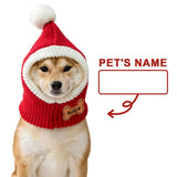 DYOART Custom Dog Beanie with Leather Patch Name, Personalized Santa Hat for Dog, 2025 Christmas Hats for Dog & Cat, Pom Pom Winter Hat for Small Medium Large Dogs Cats