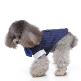 GabeFish Pets Wedding Jackets Suit for Dogs with Bow Tie Puppy Cat Formal Clothes Shirt Tuxedo (BlueStriped, S (Chest 12.9in/33cm)