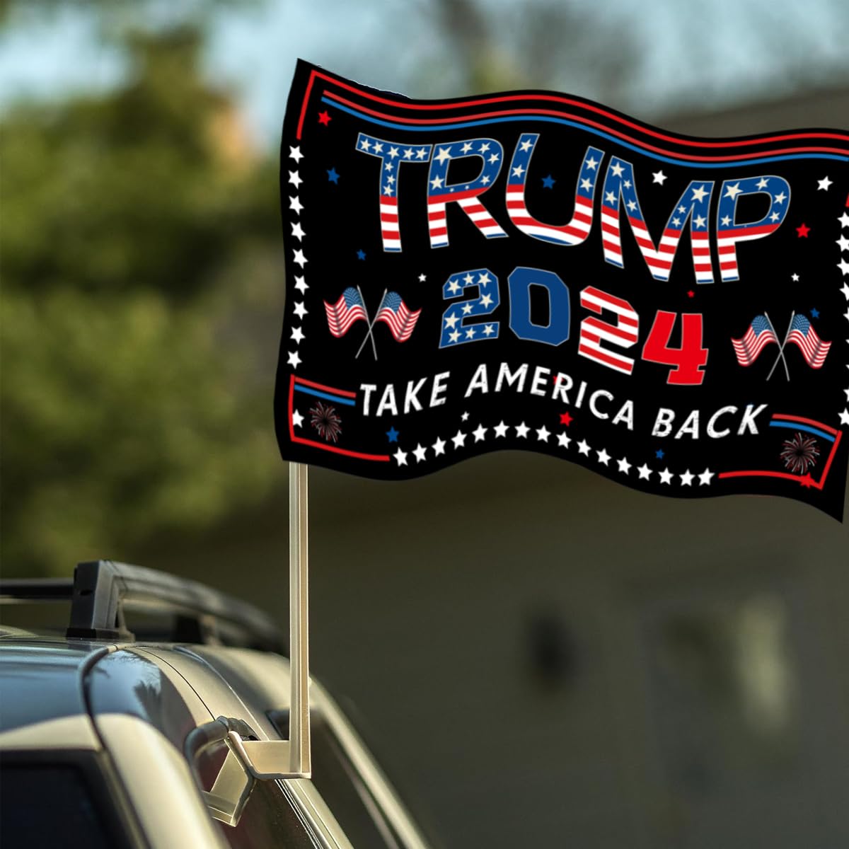 Trump 2024 Flag, 3 x 5FT "TAKE AMERICA BACK" Flag, Double Sided Three Ply Trump Flag, UV protection, Fade Resistant, Durable Flag Suitable for Indoor Outdoor