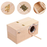 YJJKJ Wood Parakeet Nest Box Pet Bird House Parrot Breeding Mating Box Bird Cage Box for Lovebirds Cockatiel Parrotlets Budgerigar Parakeet (M)