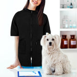 Holibanna Pet Grooming Smock Waterproof Workwear with Multifunctional Pockets for Dog Groomers Barber Jacket Size L Comfortable Durable