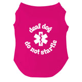 Deaf Do Not Startle Dog Tee Shirt | Sleeveless Breeds | Deaf | Hearing Impaired Pet Warning | Nervous |Hot Pink, 2X-Large 1362