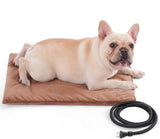 PetTemp Pet Heating Pad for Cats Dogs Indoor & Sheltered Outdoor Waterproof Heated Cat Bed Heated Dog Bed Chew Resistant Cord Constant Temperature Brown 20 x 16 Inch