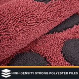 PURRUGS Dirt Trapper Door Mat 20" x 31.5", Non-Skid/Slip Machine Washable Microfiber Entryway Rug, Dog Doormat, Super Absorbent Welcome Mat for Muddy Wet Shoes and Paws, Burgundy Red