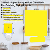 25 Pack Yellow Sticky Traps for Flying Insect Traps Plug In and Mosquito Traps, Long - Lasting and Non-Toxic, Durable Glue Boards Compatible with HiAnifri SUNAYA Protecker Mayardfun Flying Insect Trap