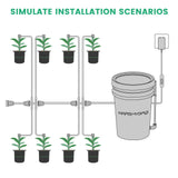 MARS HYDRO Auto Drip Irrigation Kits Garden Watering System for Indoor, Lawn, Greenhouse, Yard, 5-Gallon Bucket 22W Water Pump with 8 Drip Emitters